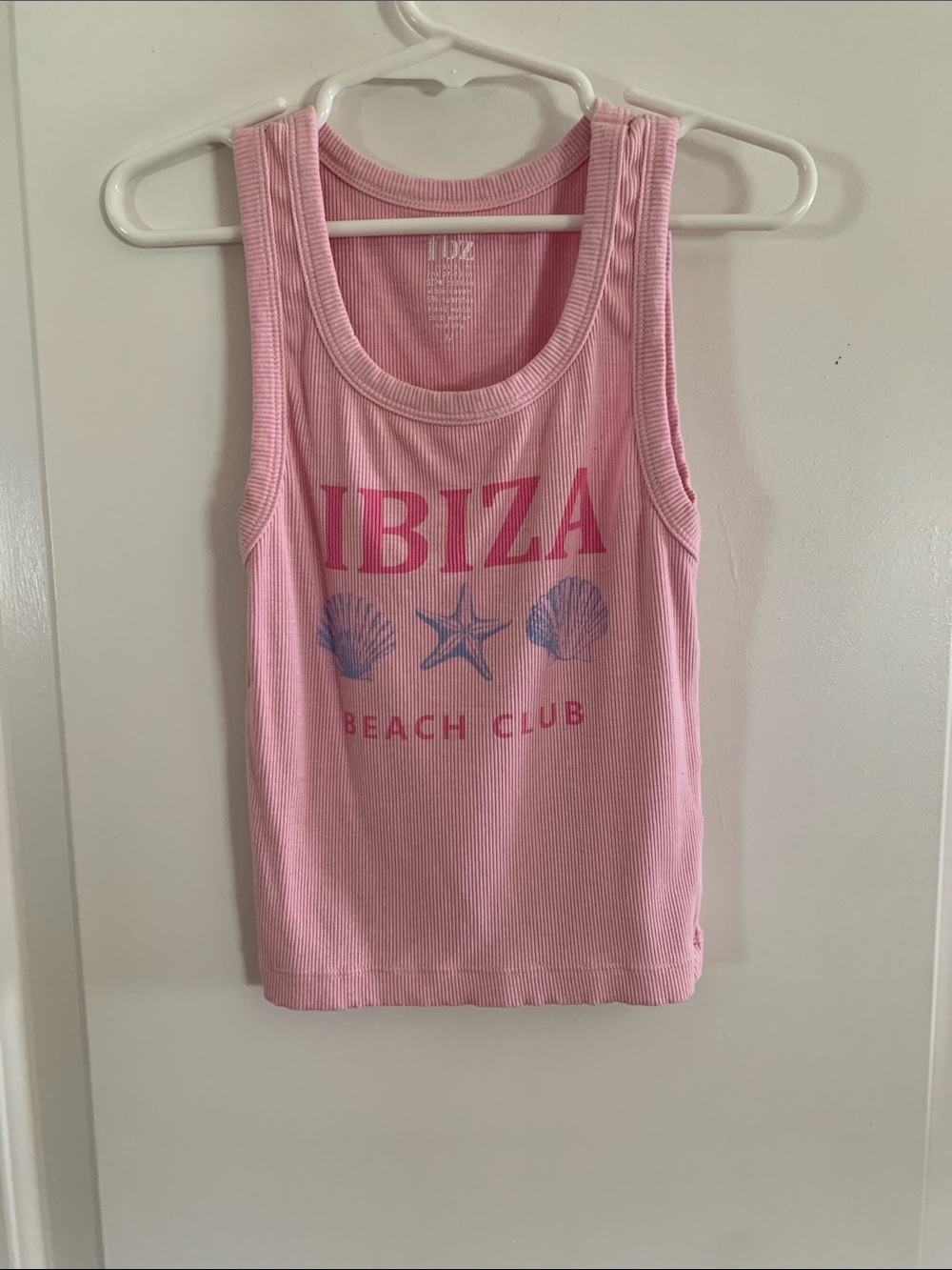 Flowers by Zoe Pink Ribbed Ibiza Beach Club Tank